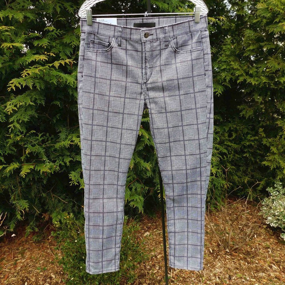 Joe's Jeans Sz-31 "The Icon" Herringbone Plaid Skinny Ankle Jeans NWT